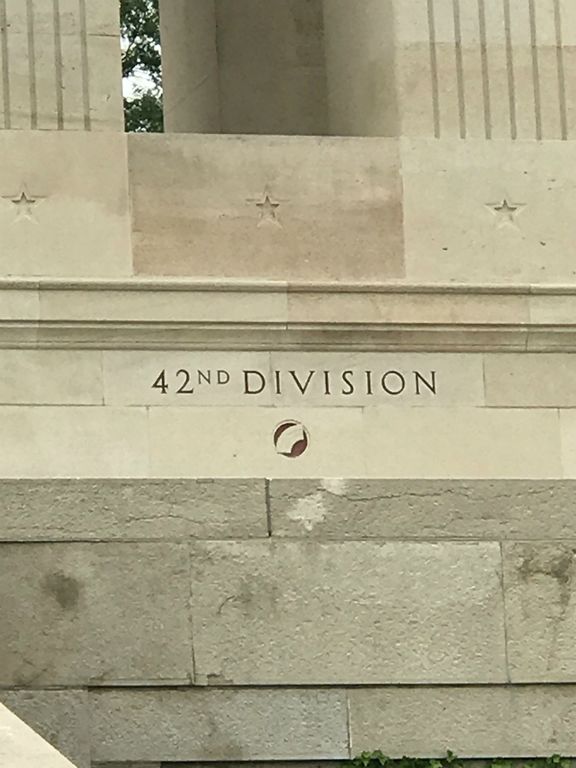 Names of the divisions which took part in the 2nd Battle of the Marne are inscribed on the American monument at Château-Thierry
